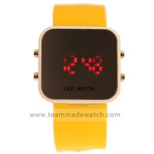 Yellow monotonous digital watch